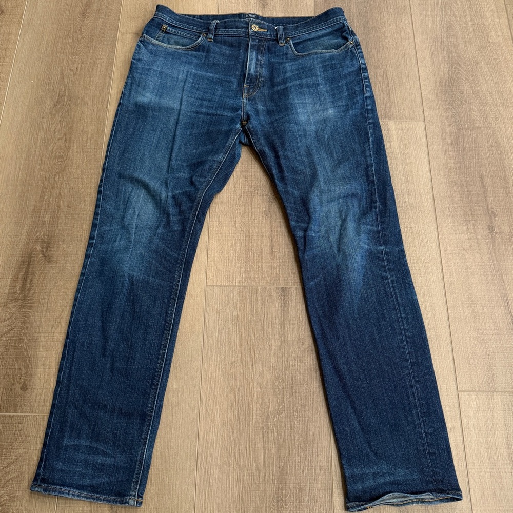 J Crew Jeans Men 35x31 Blue‎ Denim Sutton Straight Leg Casual Dark Wash F4874